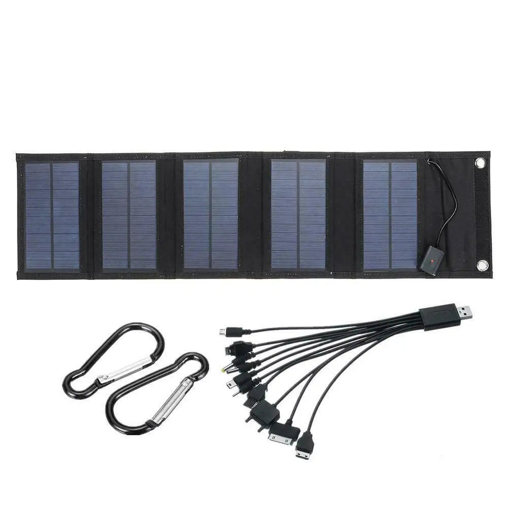 600W Fast Charging Foldable Solar  Panel USB 5V Mobile Black Solar Panel Outdoor Camping And Hiking Travel Power Bank