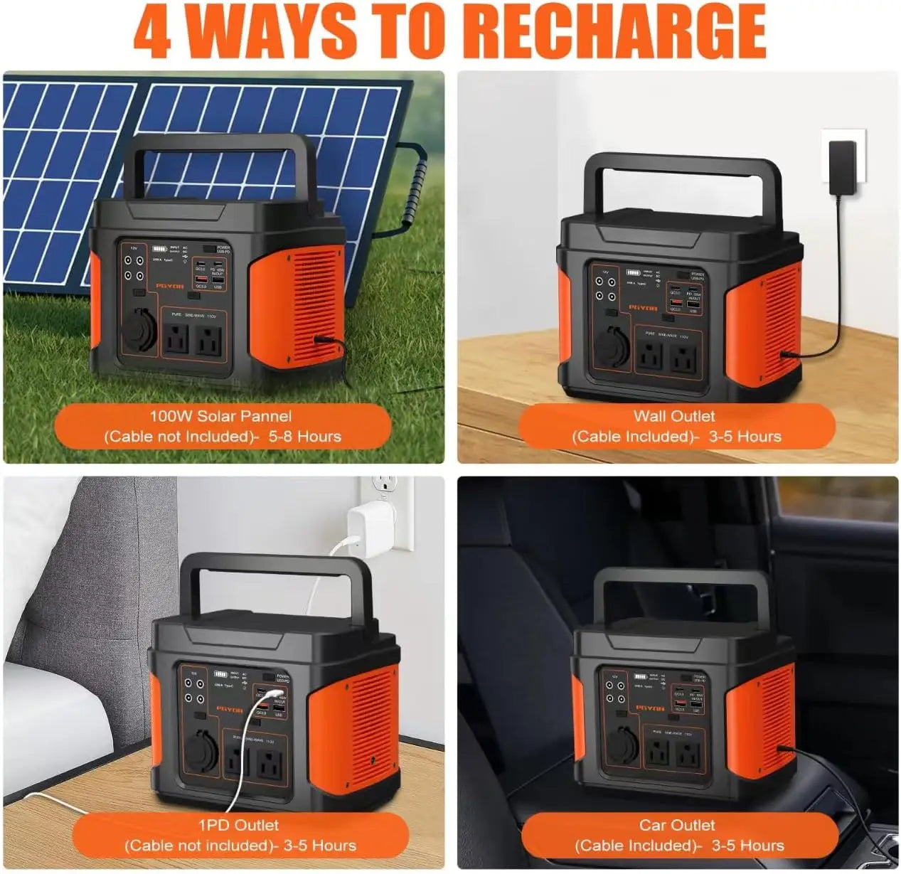 400W Portable Power Station 296Wh Outdoor Solar Generator Backup Ternary Battery Pure Sine Wave Power Pack with AC/DC Outlet