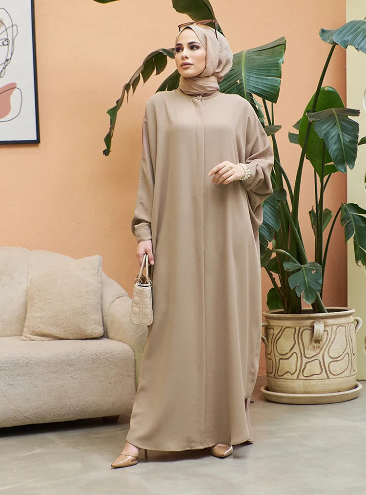 Woman Clothing Kaftan Muslim Robe Embroidered Loose and Breathable Djellaba Abaya Female Jubba Thobe Islam Bat Sleeve Dress Eid