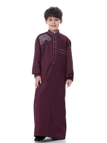 Dubai Arabic Muslim Kids Boy Jubba Thobe Turkish Robe Ramadan Islamic Clothing Kaftan Abaya Prayer Garment Dress Thoub Djellaba