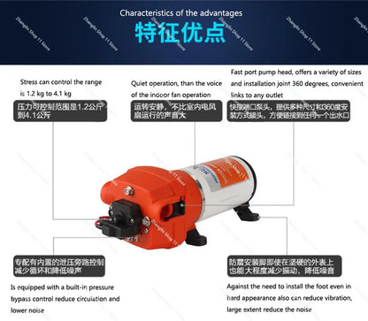 45 PSI 12V/24V DC Automatic Marine Water Diaphragm Pump 12V Self Priming Electric Yacht Boat Marine RV Caravan High Pressure