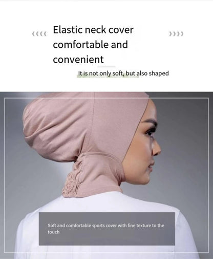 Musilim Women Fashion Elastic Basic Tube Hat Modal Cotton Under Scarf Cap Islamic Inner Cap Easy to Wear Sports Hijab