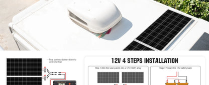 ECO-WORTHY 200Watts 12 Volt/24 Volt Solar Panel Kit withHigh Efficiency Monocrystaline Solar Panel and 30A PWM Charge Controller