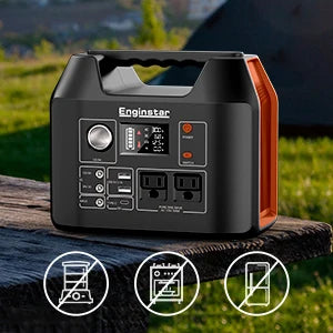 EnginStar Portable Power Station 300W 296Wh Battery Bank with 110V Pure Sine Wave AC Outlet for Outdoors Camping Hunting