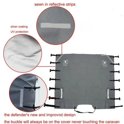 Universal Waterproof Oxford RV Caravan Front Towing Cover Protector Dustproof With Reflective Strip Camper Trailer Caravan Cover