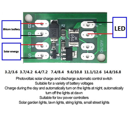 5PCS Solar Panel Controller Solar Control Switch Circuit Board Light Control Circuit Switch Lithium Battery Charging Board