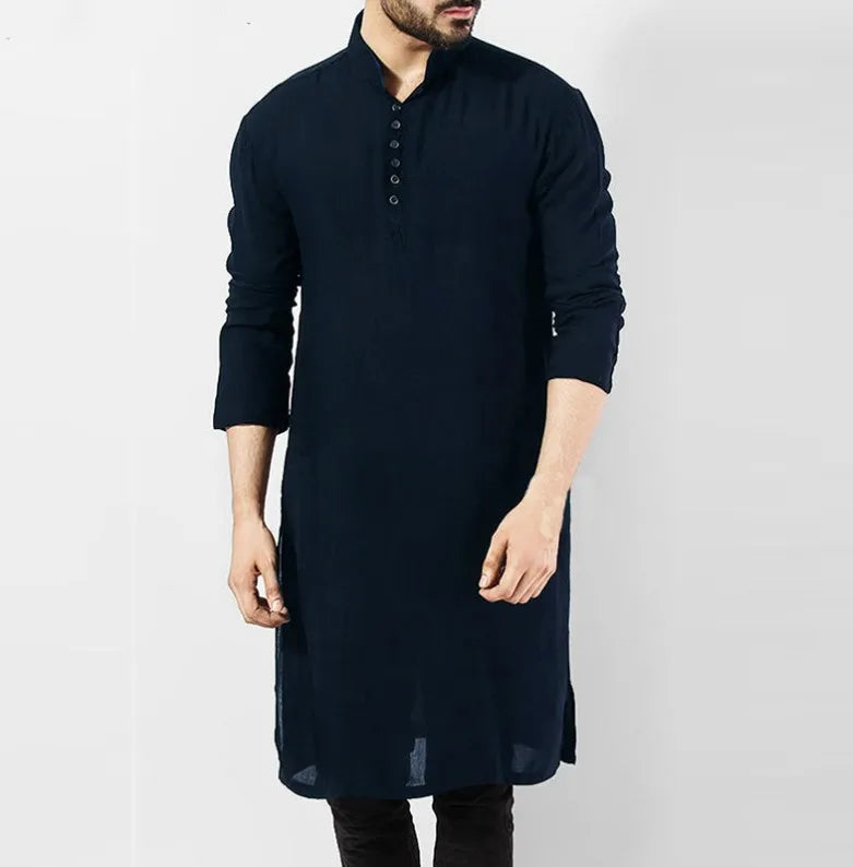 Abaya Men Shirts Long Sleeve Dress Islamic Chemise Elegant Kaftan Robe Pakistani Man Indian Clothes Muslim Eid Clothing S-5XL