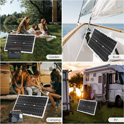 600W Solar Panel Kit Complete 12V USB With 100A Controller Solar Cells for Car Yacht RV Boat Moblie Phone Battery Charger