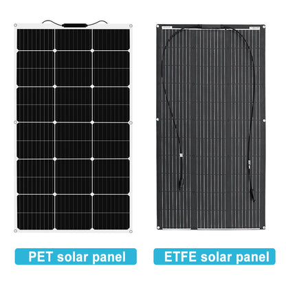 solar panel kit and 300w 200w 100w flexible solar panels 12v 24v high efficiency battery charger module