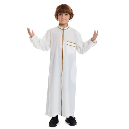 Eid Ramadan Muslim Kids Boys Jubba Thobe Dubai Turkey Abaya Djellaba Dishdasha Saudi Arabic Robe Islamic Clothing Children Dress