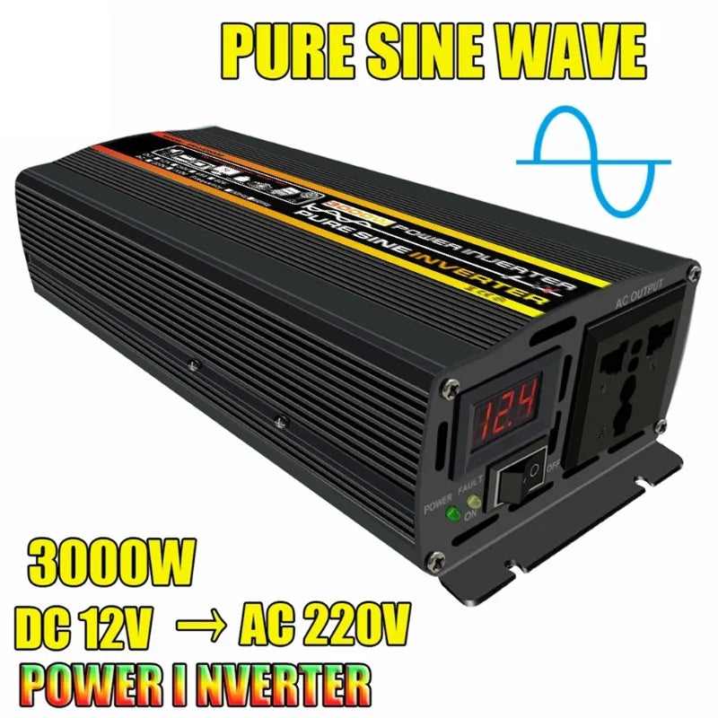 8000/6000/4000/3000W Pure Sine Wave Inverter Car Outdoor Power Outage 12/24/48/60V TO 220V 110V Power Inverter Charger Adapter