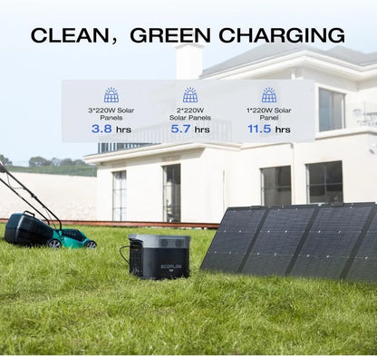 Solar Generator Max (2000) 2016Wh with 220W Solar Panel 6 X 2400W (5000W Surge)AC Outlets Portable Power Station for Home Backup