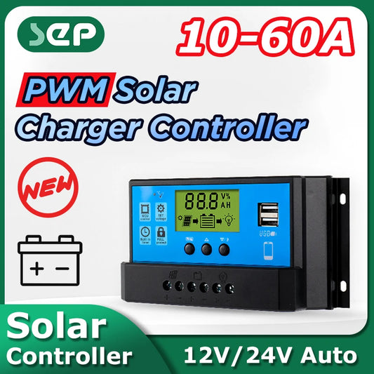 SEP Solar Controller 10A20A30A40A50A60A12V24V Solar Panel Charging And Discharging Anti-overcharge