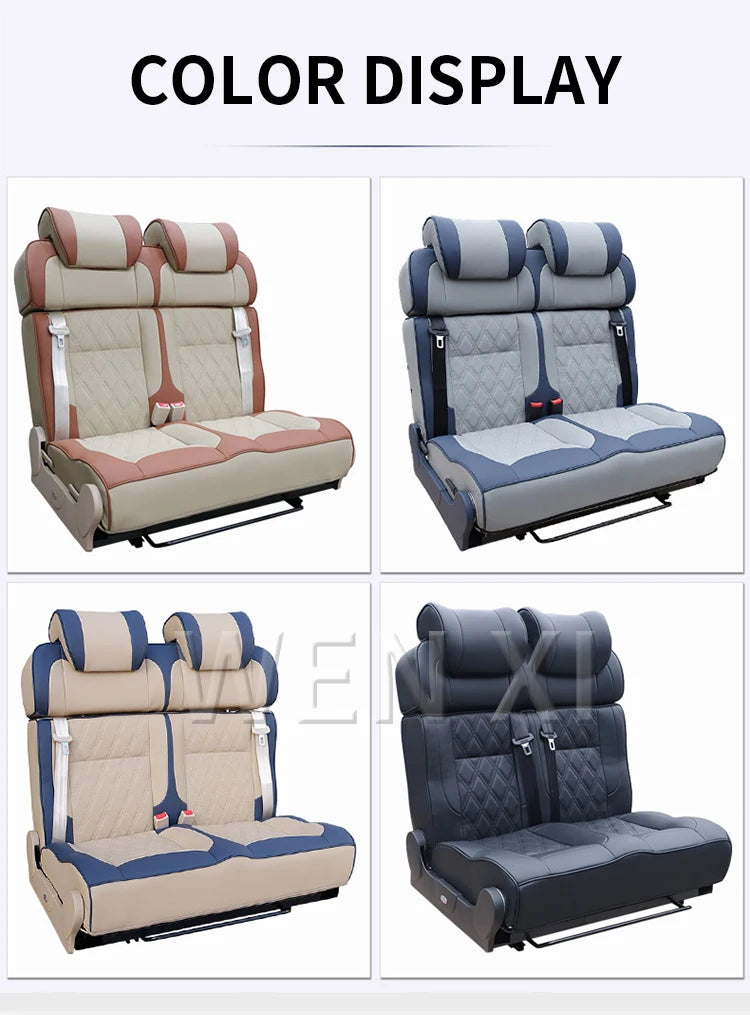 RV Double Seat Double-sided Car Bed Chair Color Customization Adjustable Backrest Angle Car Double Bed