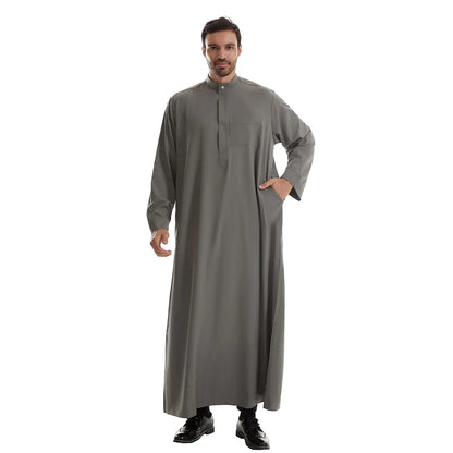 Muslim Abaya Prayer Kaftan Men Kimono Dishdasha Turkey Arabic Djellaba Islam Jubba Thobe Morocco Pocket Robe Ramadan Eid Abayas