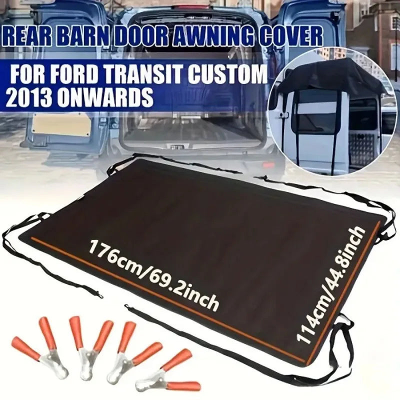 Rear Barn Door Awning Cover Waterproof For Ford Transit For Ram Promaster Peugeot Boxer Iveco Daily VW T5 T6 Campervan