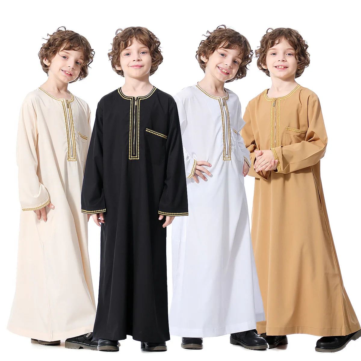 Morocco Muslim Arab Boy Thobe Children Abaya Ramadan Jubba Thobe Dress Pant Set 2 Piece Caftan Robe Kaftan Musulman Ensembles