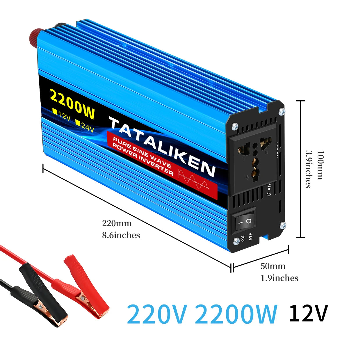 pure sine wave inverter 12V to 220V 1600W 2500W 3500W 4500W DC to AC voltage converter 12 220 mini-car power supply