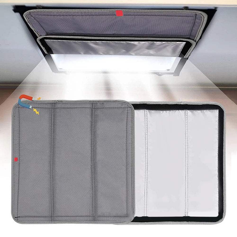 1pc RV Skylight Sunshade Foldable RV Roof Aluminum Film Reflective Shading Pad RV Parts Accessories Insulated Sunshade