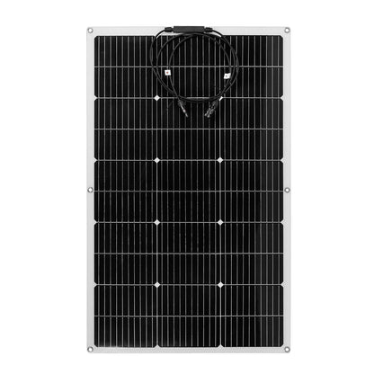 2PCS 200W 100W Flexible Solar Panel 12V 24V Solar Charge Battery Solar Panel Kit 30A Controller Camping RV Home Solar Power Bank