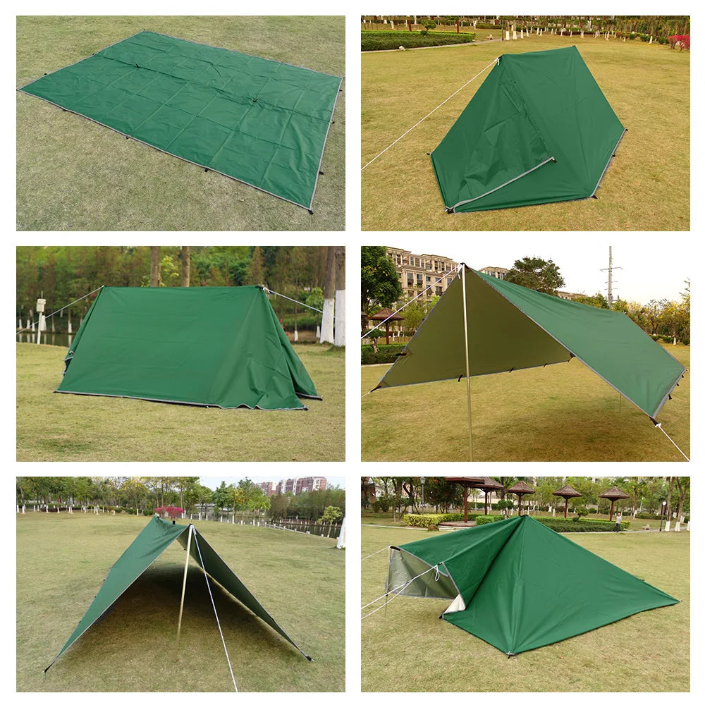 Waterproof Tent Tarp 19 Hang Points Survival Tent Outdoor Camping  Tactical Sun Shelter 4x4 3x4 3x3 Lightweight Sunshade Awning