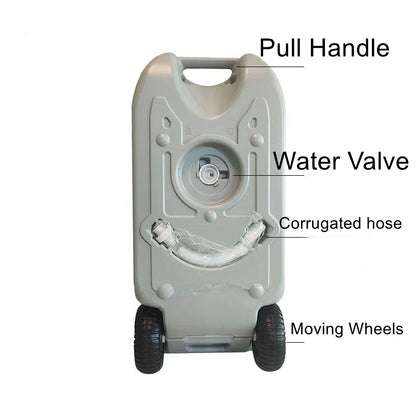 、RV Water Tank Car Carrying Large Capacity Thickened Plastic Bucket with Wheels Outdoor Camping Spare Water Storage Tanks