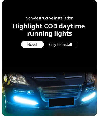 Ultra Thin Bright LED Car COB Daytime Running Lights SuperBright Low Cosumption Auto DRL Fog Driving Lamp 12V DRL Lamp Universal