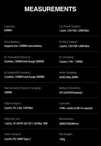 VTOMAN JUMP 1500X Portable Power Station Camping LiFePO4 Battery 828Wh 1500W AC Outlets Solar Generator For Home RV Outdoor