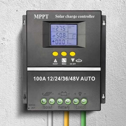 100A MPPT Solar Charge Controller Solar Panel Regulator LCD Display Auto Solar Charge Controller 12V 24V 36V 48V for Solar Panel