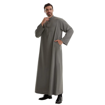 Muslim Abaya Prayer Kaftan Men Kimono Dishdasha Turkey Arabic Djellaba Islam Jubba Thobe Morocco Pocket Robe Ramadan Eid Abayas