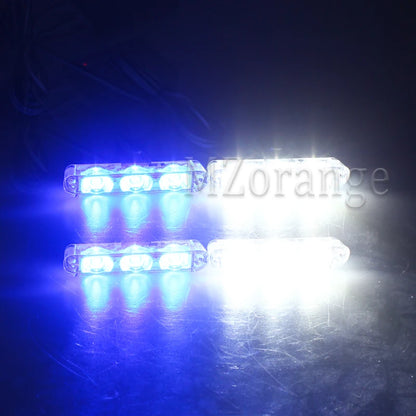 4*3 LED Police Lights for Car Led Flasher Fso Cigaretteer Grill Warning Lamp 12V Motorcycles Strobe Lights Flashlight