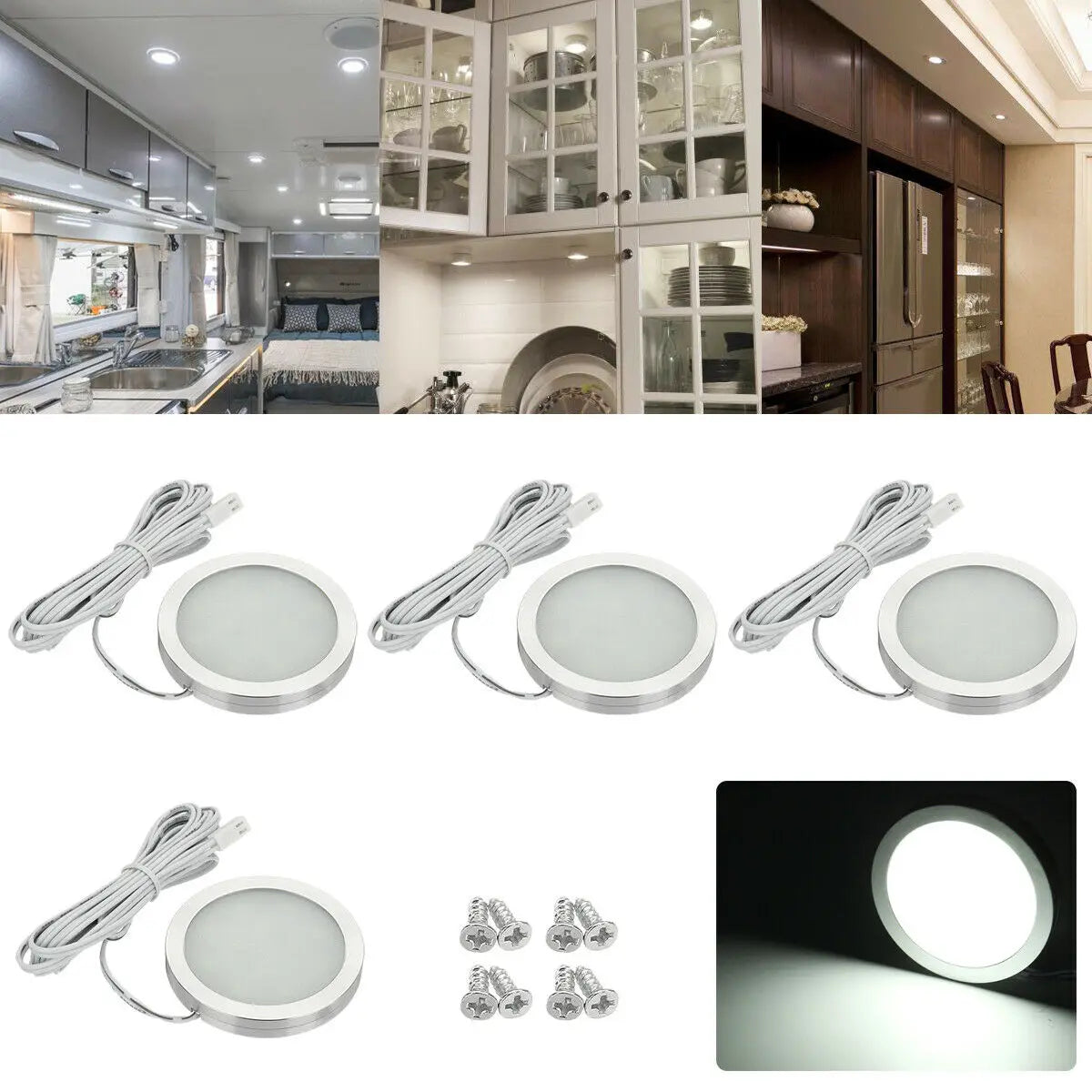 4PCS Camper Accessories RV Ceiling Lights Caravan Interior Reading Lamp Roof  Light for Motorhome RV Caravan Boat