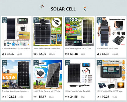 200W Solar Panel Kit 12V Battery Charger Solar Cell with 100A Controller for Caravan Boat Phone Car Charging Solar Power System