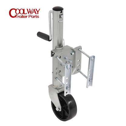 6 Inch Solid Wheel Sidewind Round Swivel Trailer Jack With Bolt On Capacity 540KG Jockey Wheel Boat RV Parts Accessories