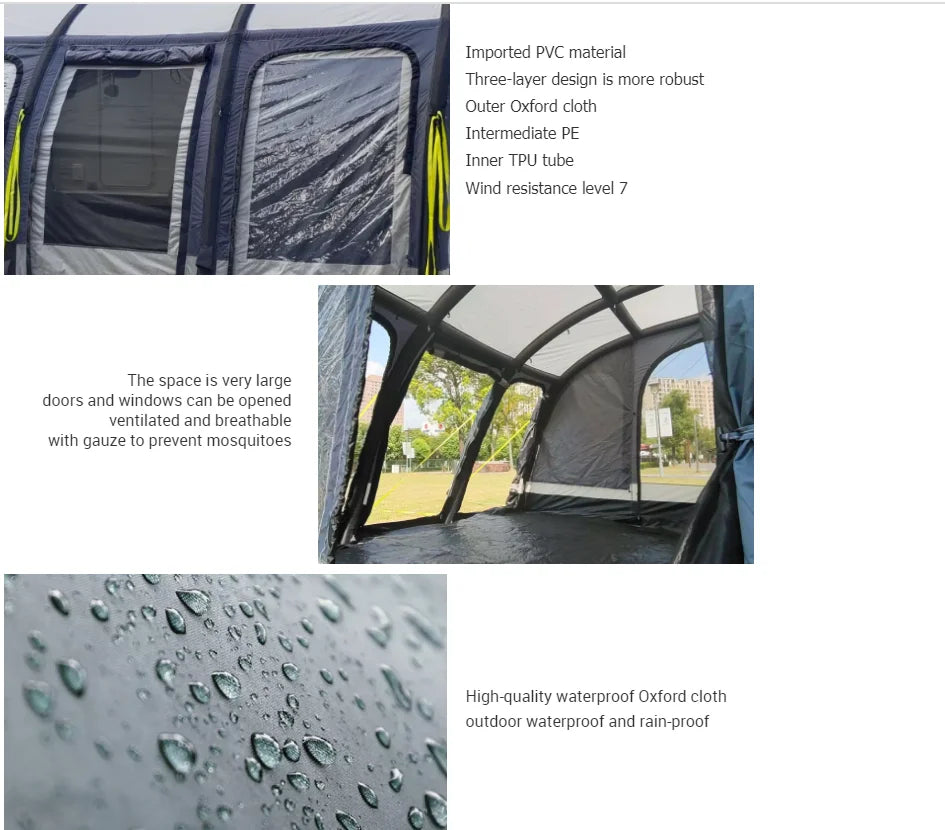 Inflatable Waterproof Field Camping Awning Room Caravan Air Tent Awnings Roof Top Inflatable Tent Camping