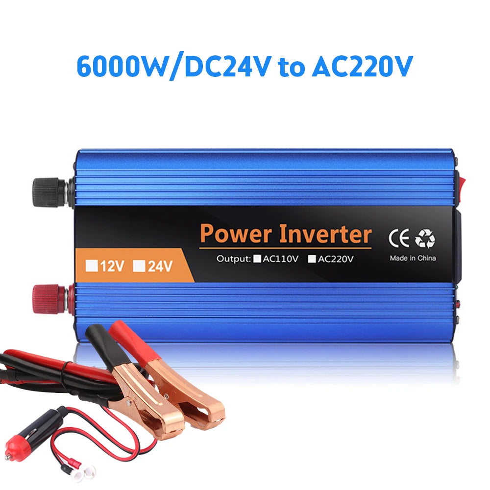 6000W Pure Sine Wave Inverter Car Solar Inverter 12V/24V 220V Sine Wave Voltage Converter Adapter инвертор 12v 220v чистый sinus