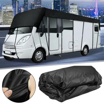 210D Motorhome Camper Top Tarp Cover RV Roof Cover Canopy Tarpaulin Waterproof Dust-proof Sunshade Anti-UV Protection