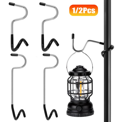 1/2Pcs Heavy Duty Camping Tent Accessories Lantern Stand Hook Non-Slip Camping Light Pole Hanger for Camping Lights Lanterns