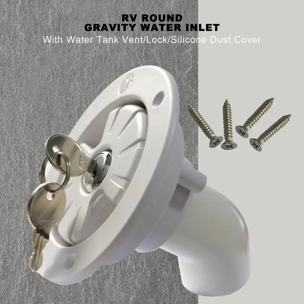 Gravity Water RV Freshwater Tanks & Inlets-Water Fill Port Gravity Freshwater Inlet Lockable Leakproof Water Filler