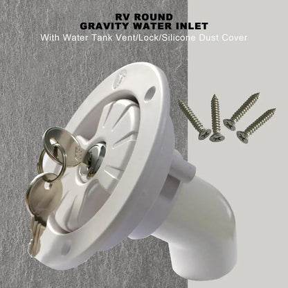 Gravity Water RV Freshwater Tanks & Inlets-Water Fill Port Gravity Freshwater Inlet Lockable Leakproof Water Filler