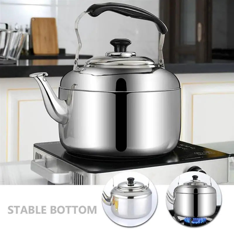 6L Stove Top Whistling Tea Kettle Teapot Stainless Steel Whistling Pot Metal Stovetop Teapot for Stovetop Induction Stove Top