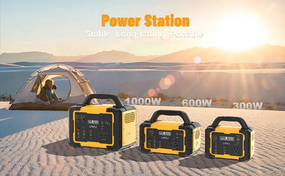 Solar Generator 300W Portable Power Station with 100W Foldable Solar Panel, 294Wh Lithium Battery, 120V/300W AC Outlet