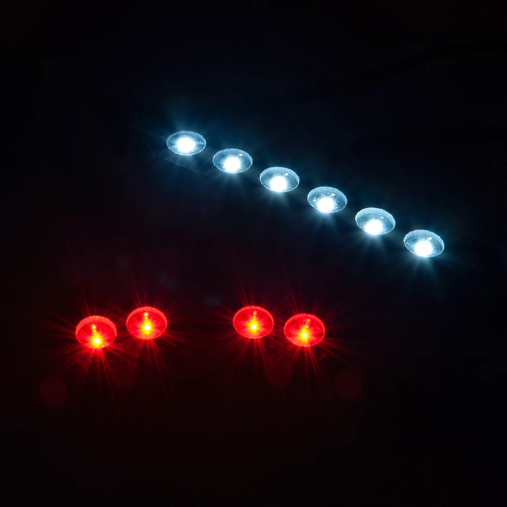 MIBIDAO Front & Rear LED Lights Spotlight Headlight Taillight Lamp Bar For 1/10 4x4 2wd VXL XL-5 SLASH RC Crawler Car