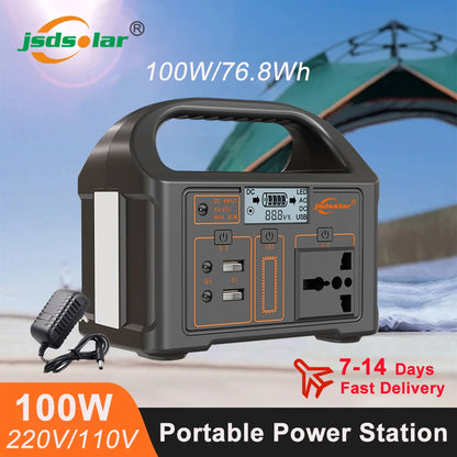 100W/300W 24000mAh LiFePO4 Portable Power Station Mobile Power Supply Solar Generator 220V/110V Station Power Bank for Camping