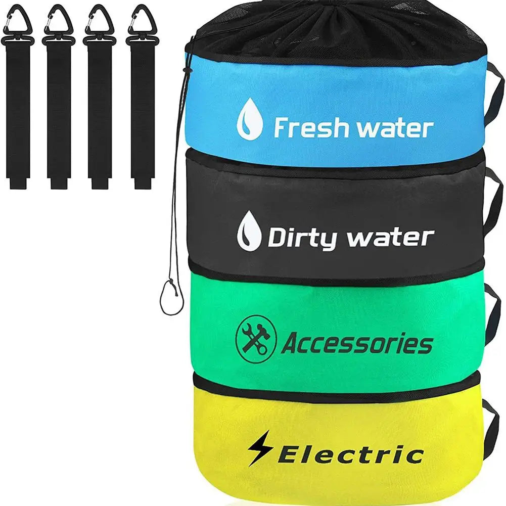 RV Hose Storage Bag with Straps Waterproof RV Accessories for Sewer Hoses/Fresh Water Hoses/Electrical Cords/Camper Tools