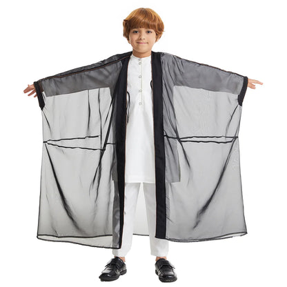 Muslim Boy Kids Kimono Cardigan Open Abaya Dubai Turkey Kaftan Islam Child Jubba Thobe Saudi Arab Thoub Djellaba Dishdasha Dress