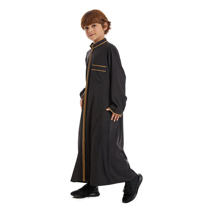 Eid Ramadan Muslim Kids Boys Jubba Thobe Dubai Turkey Abaya Djellaba Dishdasha Saudi Arabic Robe Islamic Clothing Children Dress