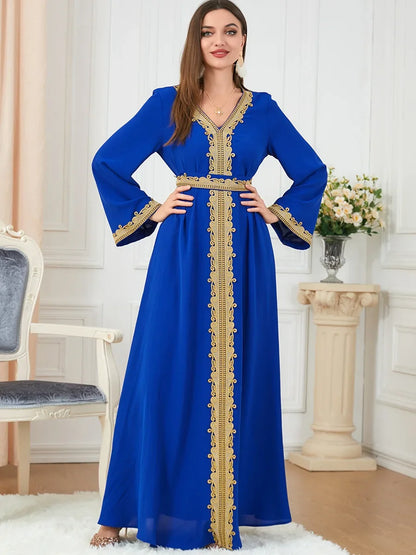 Arab Morocco Muslim Dress Abaya Women embroidery maxi Abayas Dubai Turkey Islam Kaftan Longue Musulmane Vestidos Largos 2022