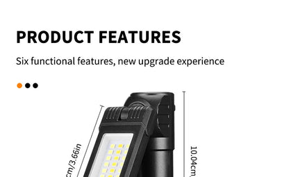 SEAMETAL Portable Work Light 6-Mode 360-Degree Led Charging Head-Mounted/Magnet Base Foldable Inspection Light for Car Repair