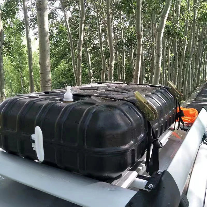 Car travel water storage tank hand wash water tank black off-road truck RV roof flat square water tank thickened